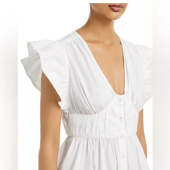 New! DEREK LAM 10 CROSBY 🤍 Greta Poplin A Line Midi Dress sz 2 NWT! - Picture 3 of 13